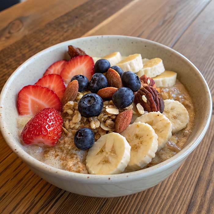 Colazione frutta fresca e secca