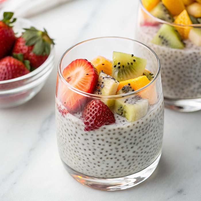 Mousse di frutta in bicchiere